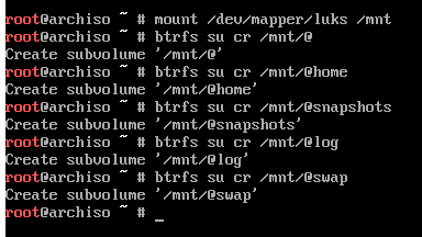 Creating btrfs subvolumes